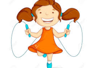 Skipping Girl in pigtails 