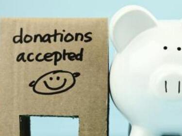 Donations accepted piggybank image