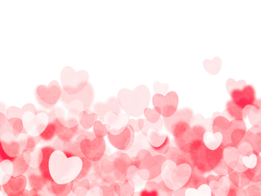 floating red, white and pink hearts