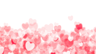 floating red, white and pink hearts