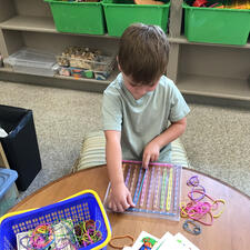 Students working on patterning